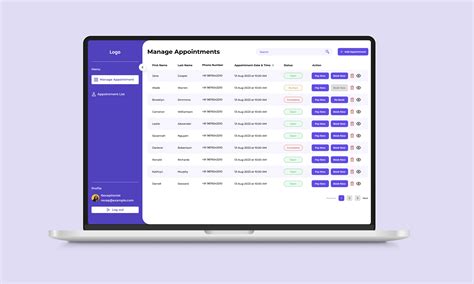 Dashboard UI, Manage Appointment | Figma
