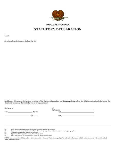 Statutory Declaration Form Fillable Printable Pdf And Forms Porn