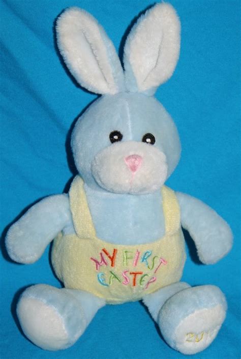 Dan Dee My First Easter Bunny 2013 Blue Yellow Plush Stuffed Baby Soft