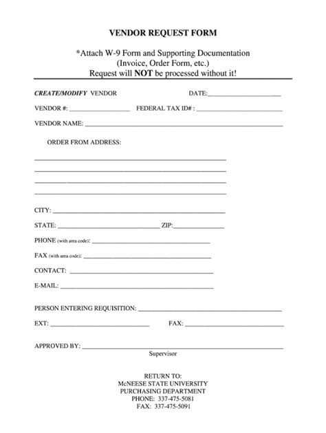 Free Vendor Request Form Fill Out And Sign Printable Pdf Template