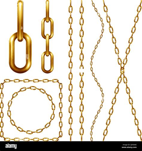 Set Of Golden Chain Isolated On White Stock Vector Image And Art Alamy