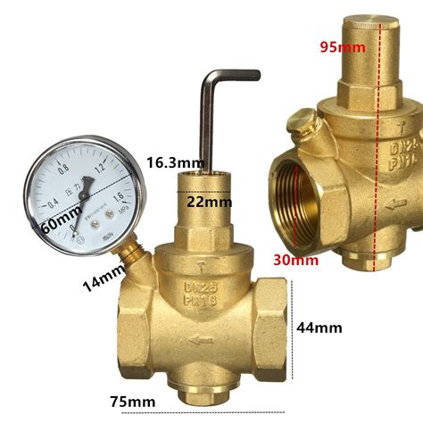 Dn25 Brass Water Pressure Reducing Valvegauge Pressure Gauge Water Fl