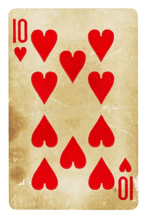 Ten Of Spades Vintage Playing Card Isolated On White Stock