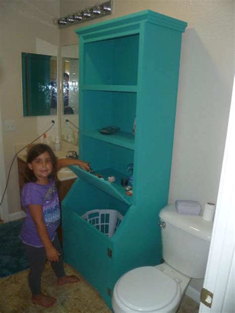 bathroom armoire  laundry hamper ana white
