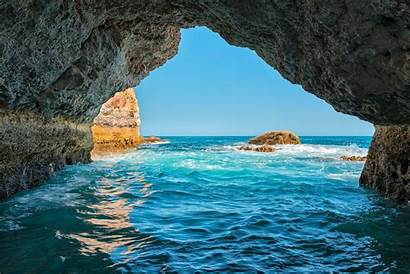 Portugal Wallpapers Algarve Cave Ocean Sea Landscape