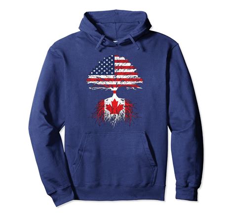 Canadian Roots American Grown Canada Flag Hoodie Sweatshirt 4lvs