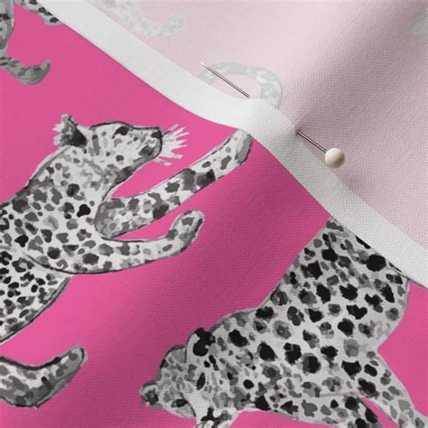 Leopard Parade Hot Pink With Black And Fabric Spoonflower