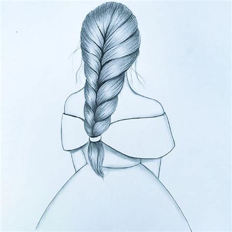 How To Draw Girl Beautiful Braid Hair Easy Pencil Drawingsimple Drawing Girl Hairstyle Drawit
