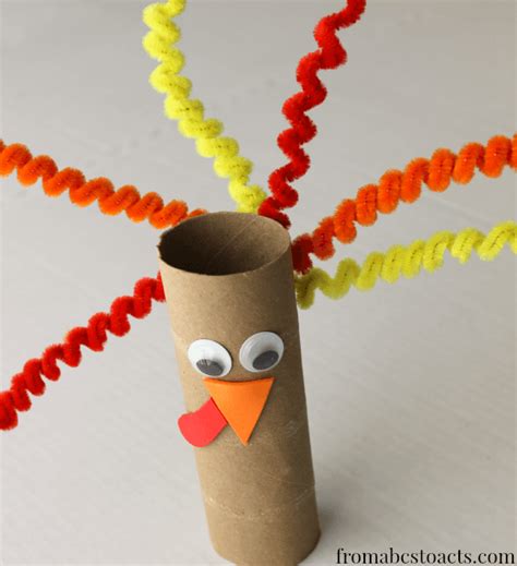 Funny Feathered Cardboard Tube Turkey From Abcs To Acts