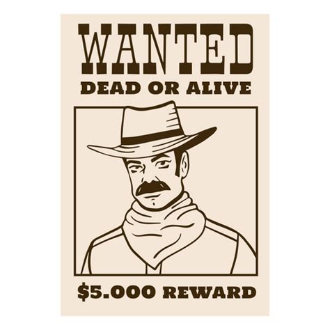 Cowboy Wanted Poster Filled Stroke Png And Svg Design For T Shirts