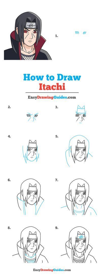 How To Draw Itachi Uchiha Step By Step Tutorial Drawings Naruto