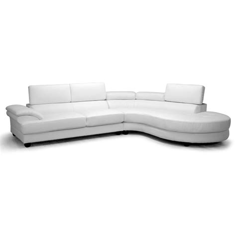 Baxton Studio Adelaide Leather Modern Sectional Sofa With Right Facing