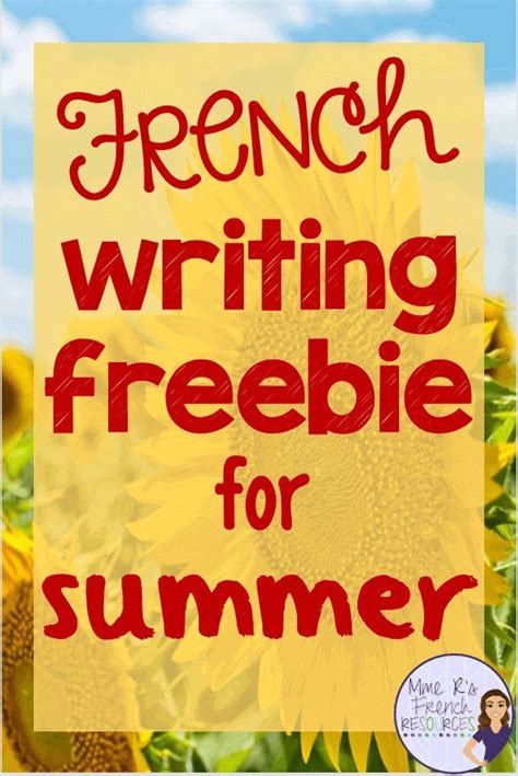 French summer writing activity | Writing activities, Summer writing ...