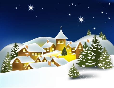 The Cartoon Christmas House Background 02 Vector Vectors Graphic Art