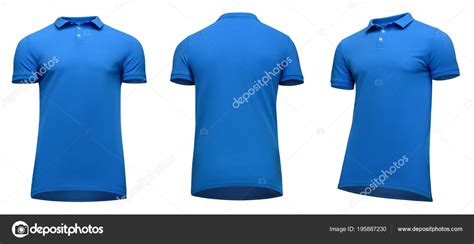 Download Blank template men blue polo shirt short sleeve, front and ...