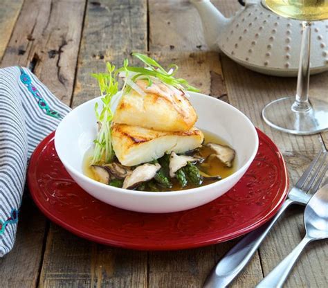 Miso Glazed Sea Bass With Dashi Broth Recipe Sidechef