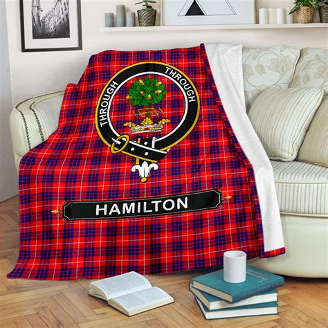 Hamilton Crest Tartan Blanket Tartan Home Decor Scottish Clan