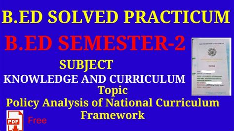 Bed Solve Practicum Sem 2 Bed Course 8a Knowledge And Curriculum