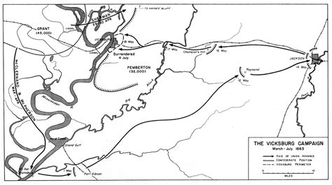 Vicksburg Mississippi Campaign Map American Civil War