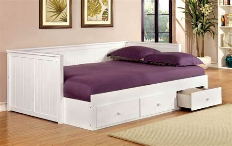 Doesn't get simpler than that! Cottage Style White Finish Full Size Platform Daybed with ...
