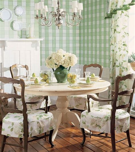 Design Interior French Country Striped Green Wall And