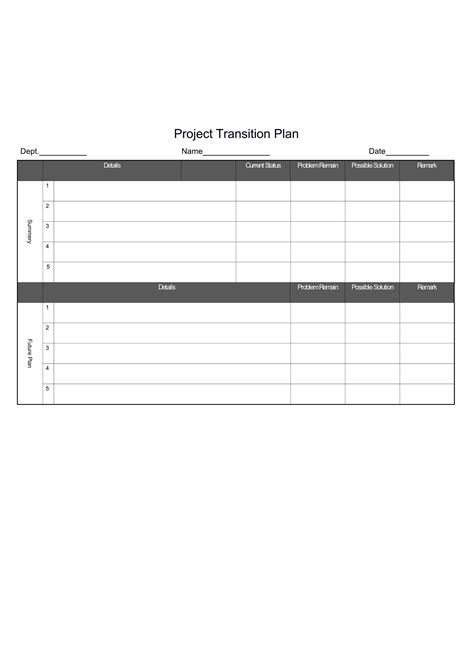 Word Of Project Transition Plandoc Wps Free Templates