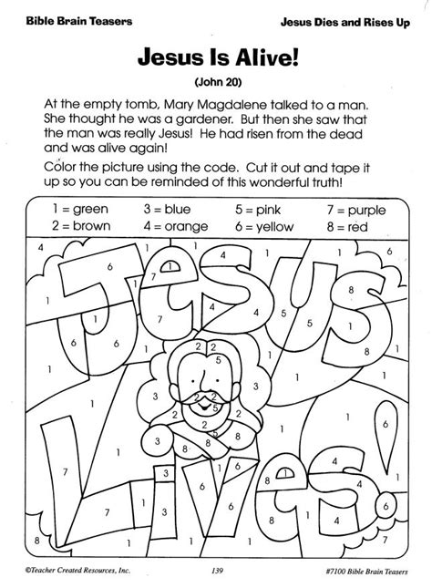 christian creation coloring pages jesus  alive christian easter color  number page