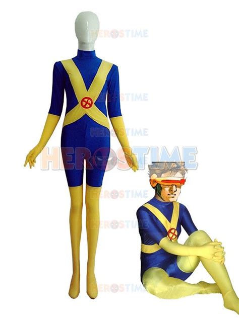 Cyclops Costume Blue And Yellow X Men Cyclops Spandex Superhero Costume X