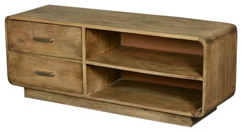 Curved tvs never really outlived their 15 minutes of fame, but what if you still want one? Sierra Living Concepts Rounded Corners Mango Wood TV Table ...