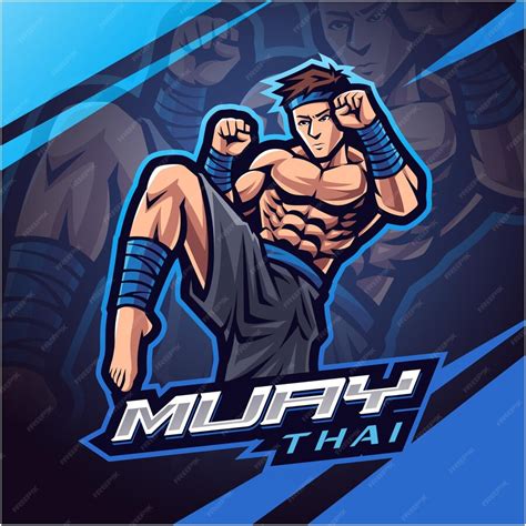 Premium Vector Muay Thai Esport Mascot Logo Design