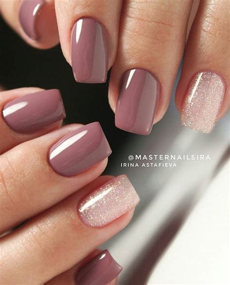 Mauve and pink glitter nail art Дизайнерские ногти Красивые ногти