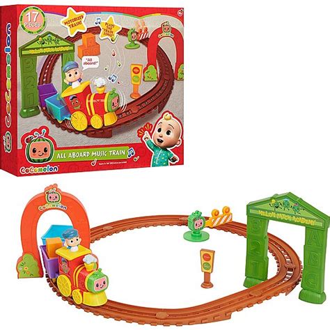 17 Pc Cocomelon All Aboard Musical Motorized Train Playset 1755