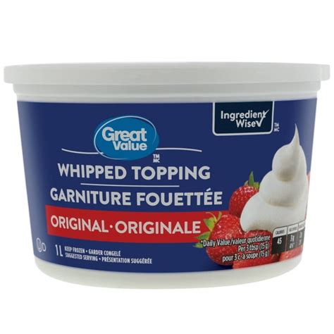 Great Value Original Whipped Topping 1 L Walmartca