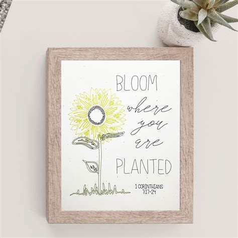 1 Corinthians 7 Bloom Where You Are Planted Sunflower Bible Verse Pen