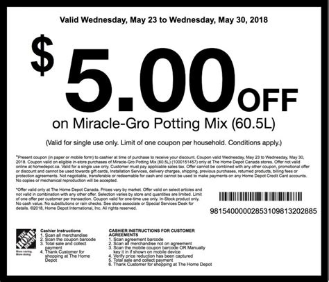 The Home Depot Garden Club Coupons Save 5 Off Miracle Gro Potting Mix