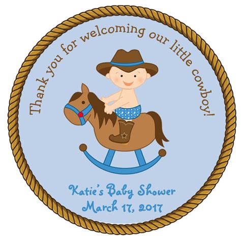 Cowboy Baby Shower Stickers Baby Cowboy Shower Favors Etsy