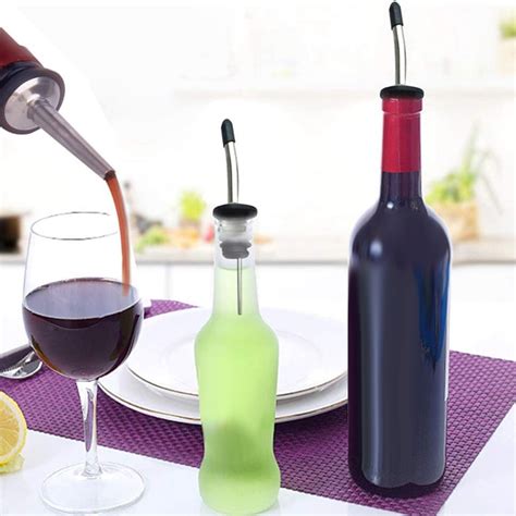 10x12 Pcs Stainless Steel Wine Liquor Bottle Pourers With Rubber Dust