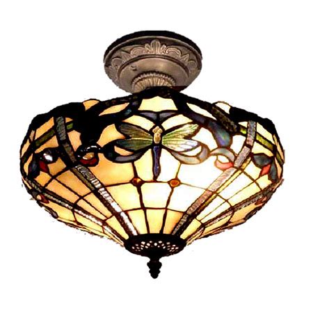 These impeccably designed, intricately detailed art glass ceiling lights are hand rolled and hand casted as per tradition. Dale Tiffany TH12151 Tiffany Cabrini Semi-Flush Mount ...