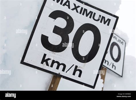 30 Km Speed Limit Sign Stock Photo Alamy