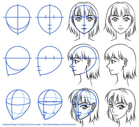 I sketch out the mouth and the nose 6. Letraset Manga Tutorials - basic face views by sonialeong ...