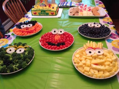 17 cool 40th birthday party ideas for men shelterness from i.shelterness.com. Healthy Sesame Street finger foods. | Kids party food ...