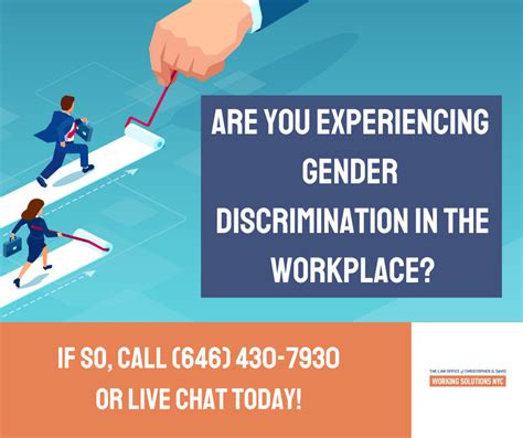 Are You Experiencing Gender Discrimination In The Workplace Call Or Live Chat Today Wsnyc Blog