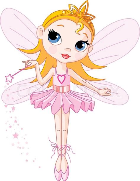 Little Cute Fairy Ballerina With Magic Stock Vector Colourbox