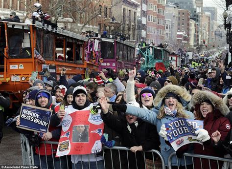 New England Patriots Fans Pack The Streets Of Boston After