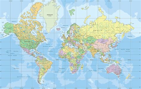 Mercator Projection Of World Map Map Of World
