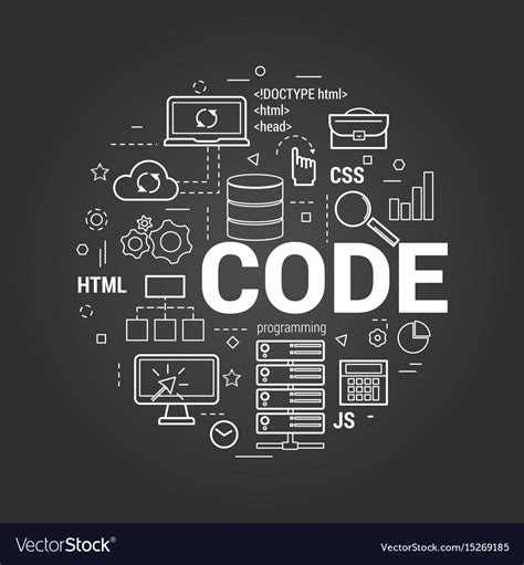 Coding Concept On Black Royalty Free Vector Image