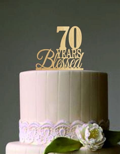 70th Blessed Cake Topper 70th Anniversary Cake Topper Etsy