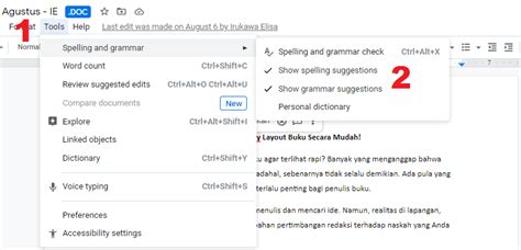 Dari sekian situs, berikut minca hadirkan rekomendasi situs cek grammar terbaik yang membantumu mengasah kemampuan menulis dalam bahasa inggris. Cara Cek Kesalahan Kata (Typo & Kata Baku) Melalui Google Doc
