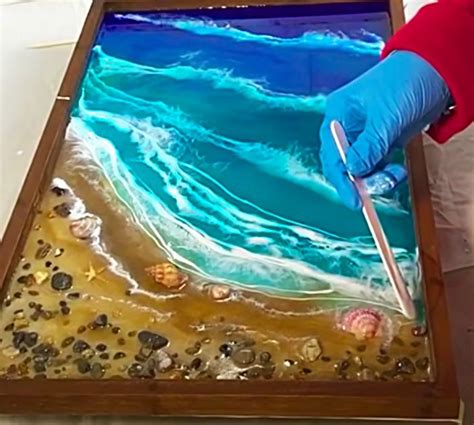 How To Make An Epoxy Resin Ocean Scene Beach Scene Painting Resin