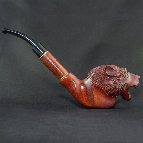 787 Bear Long Carved Wooden Smoking Pipe With Etsy